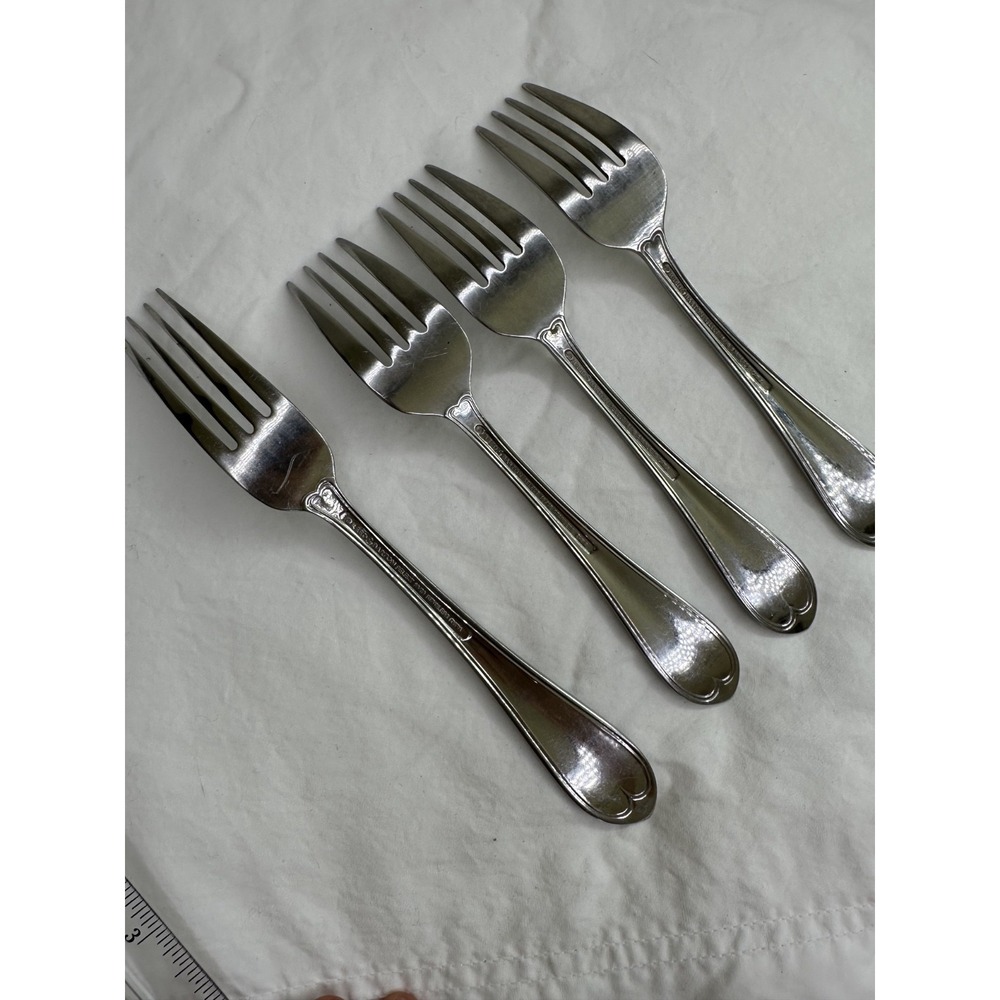 Reed & Barton Select Oval Thread Anniversary Dinner Salad Forks Set 4 18/10 - Picture 6 of 9